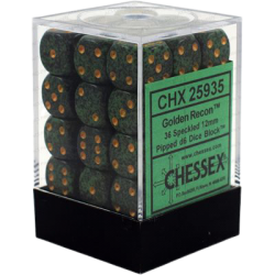 Speckled Set of 36 D6 Dice (Golden Recon) 12mm