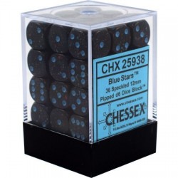 Speckled Set of 36 D6 Dice (Blue Stars) 12mm