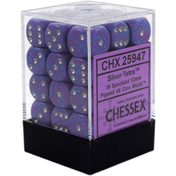 Speckled Set of 36 D6 Dice (Silver Tetra)