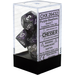 Gemini 7-Die Set (Purple-Steel/White)