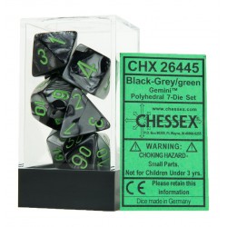 Gemini 7-Die Set (Black-Grey/Green)