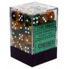 Gemini Set of 36 D6 Dice (Gold-Green/White) 12mm