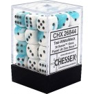 Gemini Set of 36 D6 Dice (Teal-White/Black) 12mm