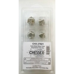 Metal 7-Piece Dice Set (Silver)