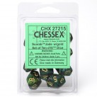 Scarab Set of 10 D10 Dice (Jade/Gold)