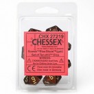 Scarab Set of 10 D10 Dice (Blue Blood/Gold)