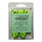 Vortex Set of 10 D10 Dice (Bright Green/Black)