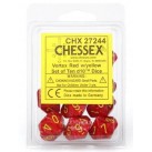 Vortex Set of 10 D10 Dice (Red/Yellow)