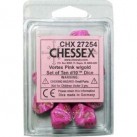 Vortex Set of 10 D10 Dice (Pink/Gold)