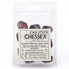 Velvet Set of 10 D10 Dice (Black/Red)