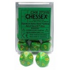 Vortex Set of 10 D10 Dice (Slime/Yellow)