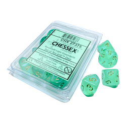 Borealis Set of 10 D10 Dice (Light Green/Gold) Luminary