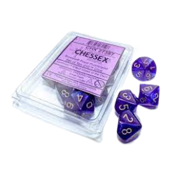 Borealis Set of 10 D10 Dice (Royal Purple/Gold) Luminary
