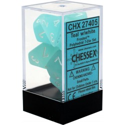 Frosted 7-Piece Dice Set (Teal/White)