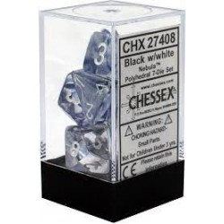 Nebula 7-Piece Dice Set (Black/White)