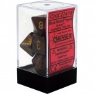Scarab 7-Piece Dice Set (Blue Blood/Gold)