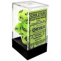 Vortex 7-Piece Dice Set (Bright Green/Black)