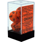 Vortex 7-Piece Dice Set (Orange/Black)