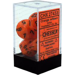 Vortex 7-Piece Dice Set (Orange/Black)