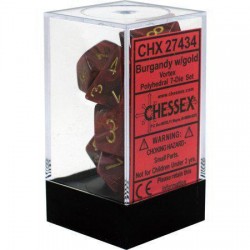 Vortex 7-Piece Dice Set (Burgundy/Gold)