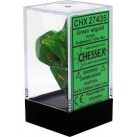 Vortex 7-Piece Dice Set (Green/Gold)