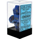 Vortex 7-Piece Dice Set (Blue/Gold)