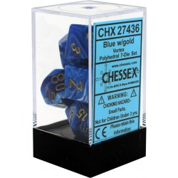 Vortex 7-Piece Dice Set (Blue/Gold)