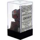 Velvet 7-Piece Dice Set (Black/Red)