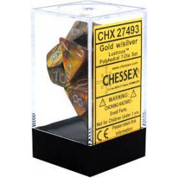 Lustrous 7-Piece Dice Set (Gold/Silver)