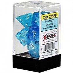 Luminary 7-Piece Dice Set (Sky/Silver)