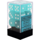 Frosted Set of 12 D6 Dice (Teal/White)