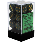 Scarab Set of 12 D6 Dice (Jade/Gold)