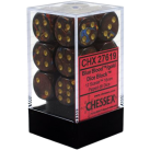 Scarab Set of 12 D6 Dice (Blue Blood/Gold)