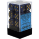 Scarab Set of 12 D6 Dice (Royal Blue/Gold)