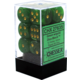 Vortex Set of 12 D6 Dice (Green/Gold)