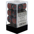Velvet Set of 12 D6 Dice (Black/Red)