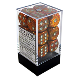 Glitter Set of 12 D6 Dice (Gold/Silver)