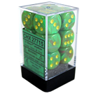 Vortex Set of 12 D6 Dice (Slime/Yellow) 16mm