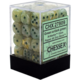 Marble Set of 36 D6 Dice (Green/Dark Green)