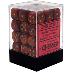 Scarab Set of 36 D6 Dice (Scarlet/Gold)
