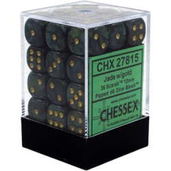 Scarab Set of 36 D6 Dice (Jade/Gold)