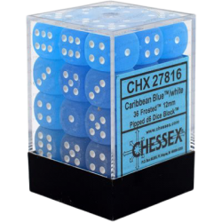 Frosted Set of 36 D6 Dice (Caribbean Blue)