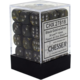 Leaf Set of 36 D6 Dice (Black Gold/Silver)