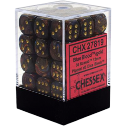 Scarab Set of 36 D6 Dice (Blue Blood/Gold)