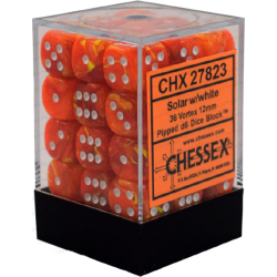 Vortex Set of 36 D6 Dice (Solar/White)