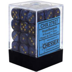 Scarab Set of 36 D6 Dice (Royal Blue/Gold)