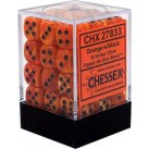 Vortex Set of 36 D6 Dice (Orange/Black)