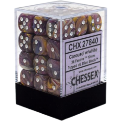 Festive Set of 36 D6 Dice (Carousel/White)