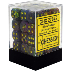 Festive Set of 36 D6 Dice (Rio/Yellow)