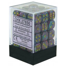 Festive Set of 36 D6 Dice (Mosaic/Yellow)